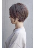 立体感丸みレイヤーショートボブ☆透明感グレージュカラー