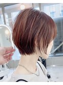 ショートメルティカラー似合わせカット簡単スタイリング