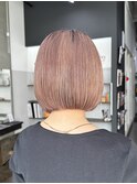 卒業式カラー ピンクベージュ ボブ