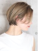 ショート・ボブ/丸顔/前髪なし/絶壁解消/30代/40代/50代/くびれ