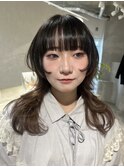 姫カットレイヤー/クラゲヘアー/マロンベージュ/くすみベージュ