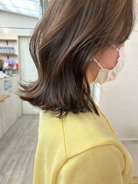 ネウィ 調布(newi) ミディアムレイヤー/シルキーベージュカラー/くびれヘア/
