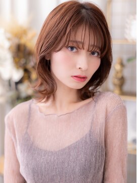 大人可愛いチェリーレッド外ハネくびれヘアa北浦和20代30代40代
