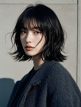 ショートボブシースルーマッシュウルフカットショートヘアボブ