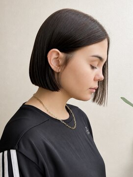 レクタ(recta) 大人30代40代艶感ナチュラルボブ × ダークブラウン