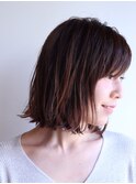 大人な カジュアルな切りっぱなしボブ