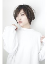 メルト 吉祥寺(melt) 【melt】小顔丸みショート×くせ毛風ニュアンスパーマ 耳かけ