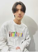 ミルクティーベージュ×センターパート