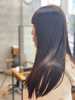 ソイクフ 四条大宮店(SOY-KUFU)&nbsp;大人可愛い20代30代40代前髪パーマグレーベージュレイヤーロング