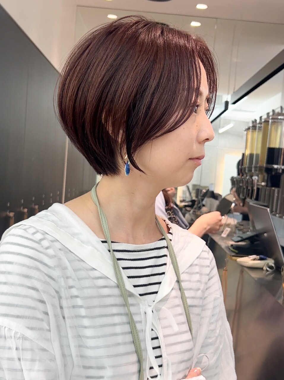前髪なし×ハンサムショート×ピンクブラウン【横浜モード】：L190450744