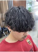 波巻きツイストスパイラルパーマツーブロックメンズパーマ