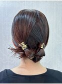 お呼ばれ タイトヘア×金箔
