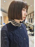 【熊澤】ミニボブ×ブリーチなしブルーアッシュカラー◎