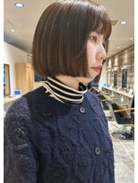 ラボヌールヘアー 札幌店(La Bonheur hair etoile) 【熊澤】ミニボブ×ブリーチなしブルーアッシュカラー◎