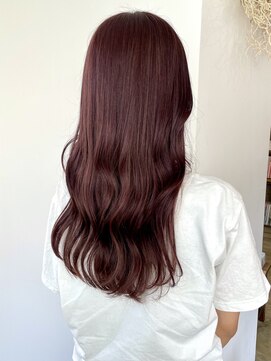 ヘアーアイストゥーレ(HAIR ICI TRE) チェリーレッドカラー ブリーチなしカラー 担当渡辺聖