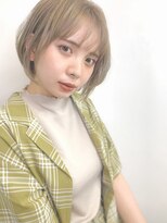 ユニック ウメダ(unique UMEDA)&nbsp;ミルクティーカラー＋透明感カラー+ベージュ+ケアブリーチ