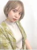 ミルクティーカラー+透明感カラー+ベージュ+ケアブリーチ