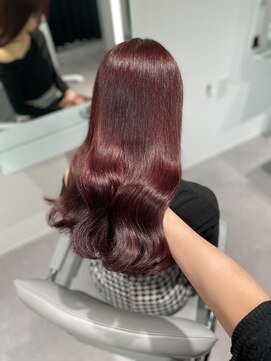 ユニック ウメダ(unique UMEDA) 髪質改善カラー×ピンク×10代20代×艶髪