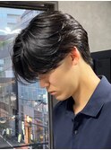 センターパートニュアンスパーマ韓国カルマパーマコンマヘア