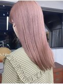 都島/ペールピンク/タイトストレート/酸性カラー/ピンクベージュ