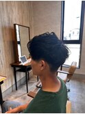 ビジネスマンにも合う黒髪ショート アップスタイル ツーブロック