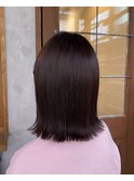 ラベンダーカラー×切りっぱなしロブ