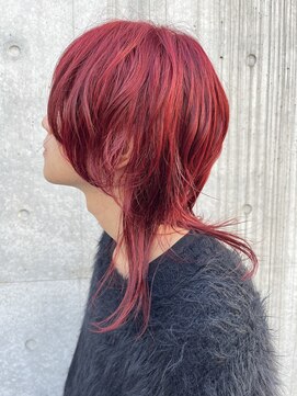 カー(KAH) メンズ　レッド　ウルフカット