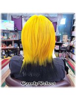 美容室キャンディー ベルベット(Candy Velvet) 黄色と黒のデンジャーカラー