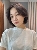 顔まわりレイヤー フレンチボブ カーテンバング 外国人風 表参道