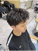 スパイキーショートピンパーマベリーショートメンズパーマ