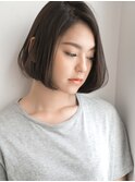 ワンレン×アッシュグレージュ☆前下がりショートボブ