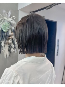 ロンドシエル 横浜(Lond ciel) ミニウルフ黒染め髪質改善縮毛矯正酸性ストレートレイヤー/横浜