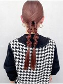 ピンクアッシュベージュ×ツインアレンジ◎
