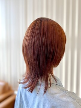ヘアー リッツ 武豊店(Hair Ritz) ウルフカット×オレンジカラー