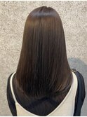 ストレート 艶髪 髪質改善トリートメント グレージュカラー 30代