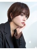 オリーブグレー/レイヤーカット/黒髪/マロンベージュ/原宿0204