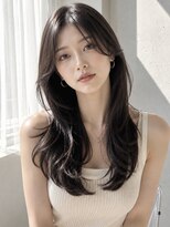 ノア 三宮店(NOA)&nbsp;【NOA】韓国風ロングレイヤー顔まわりレイヤーシースルーバング