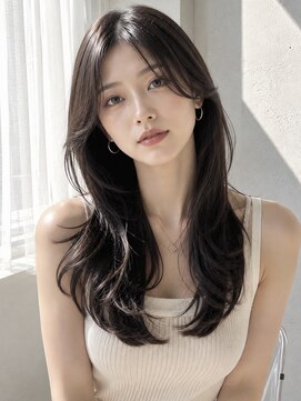 ノア 三宮店(NOA) 【NOA】韓国風ロングレイヤー顔まわりレイヤーシースルーバング