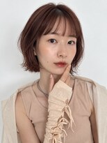 トリッカ シブヤ(TRICCA SHIBUYA) 外ハネボブ/切りっぱなしボブ/ピンクブラウン/透明感カラー