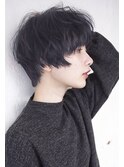 大人ショート/くびれショート暗髪マッシュ/ダークアッシュf