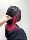 【BelleCoupes】ウルフヘア インナーカラーピンク 黒髪