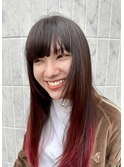 ぱっつん前髪ロング