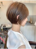 前髪あり小顔つや髪顔まわり簡単スタイリングショートボブヘア