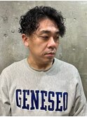 30代40代 アップバング ツイストスパイラルパーマ 爽やか