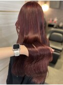 《chihina》ワインレッド/ブリーチカラー/艶カラー/韓国/大宮