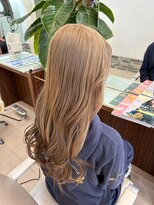 ヘアーアンドエステ ハラダ 滝ノ水店(Hair&Esthe Harada)&nbsp;ブリーチカラー/ミルクティブラウン/レイヤーロング