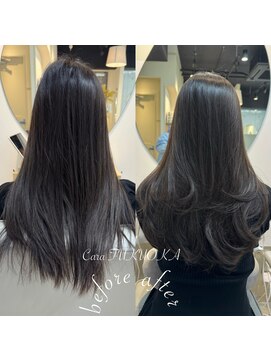 カラ フクオカ 天神(Cara FUKUOKA) オリーブベージュ《★髪質改善うる艶水素カラー＋カット★》