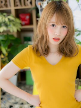 カバーヘア ブリス 戸田公園西口店(COVER HAIR bliss) アプリコットオレンジシースルーバングh4戸田公園10代20代30代