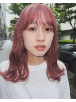 メリケンビューティーパーラー コウベ(MERICAN BEAUTY PARLOR KOBE)&nbsp;ミディアム　ピンクアッシュカラー