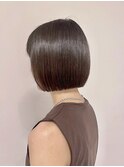 切りっぱなしボブショートボブタッセルボブ縮毛矯正ストレート